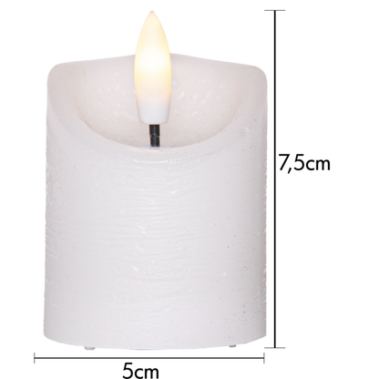 LED Blockljus 2-pack Flamme Rustic 7,5 cm