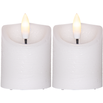 LED Blockljus 2-pack Flamme Rustic 7,5 cm