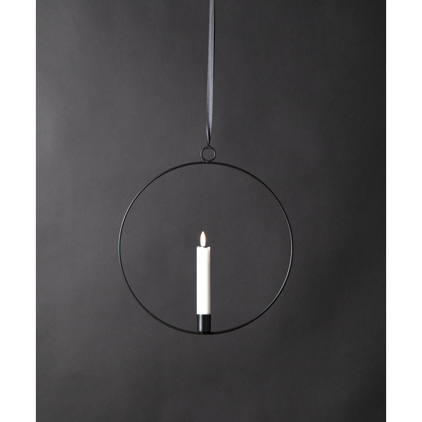 Ljusstake hängande Ring ink. LED ljus Svart