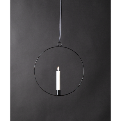 Ljusstake hängande Ring ink. LED ljus Svart