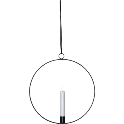 Ljusstake hängande Ring ink. LED ljus Svart