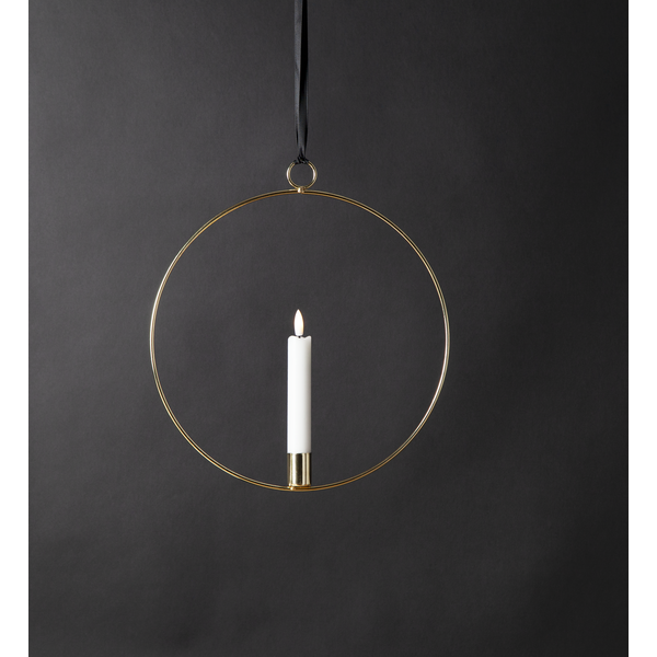 Ljusstake hängande Ring ink. LED ljus Mässing
