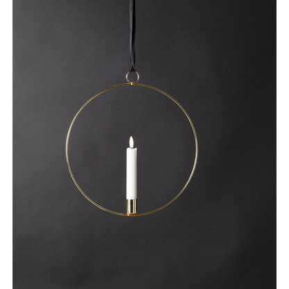 Ljusstake hängande Ring ink. LED ljus Mässing