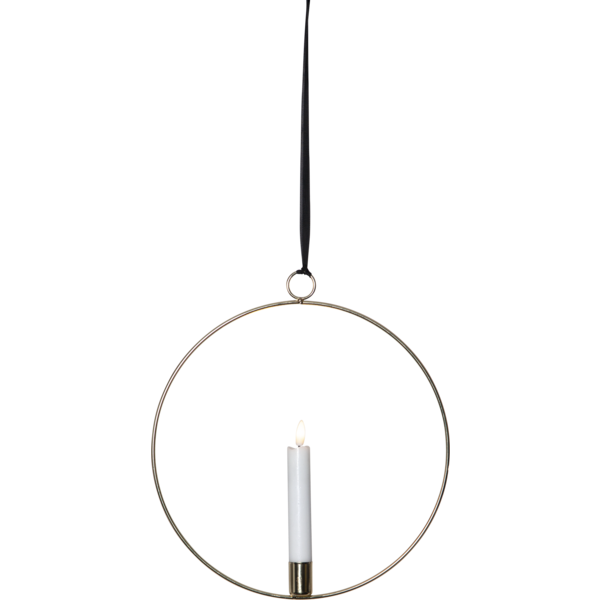 Ljusstake hängande Ring ink. LED ljus Mässing