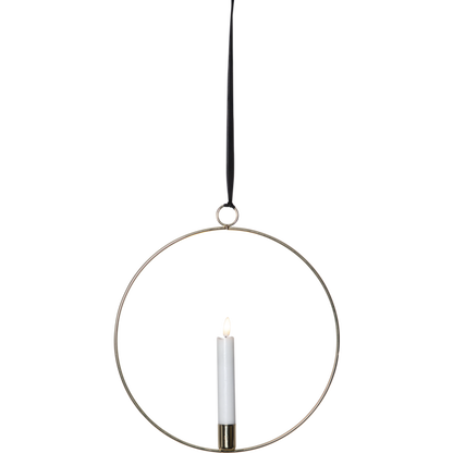 Ljusstake hängande Ring ink. LED ljus Mässing