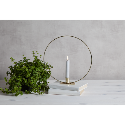 Ljusstake stående Ring ink. LED ljus Mässing