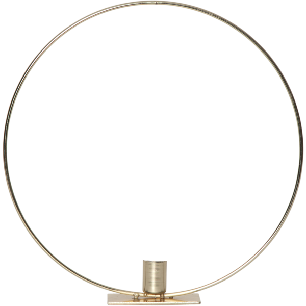 Ljusstake stående Ring ink. LED ljus Mässing