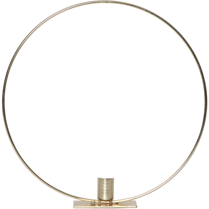 Ljusstake stående Ring ink. LED ljus Mässing