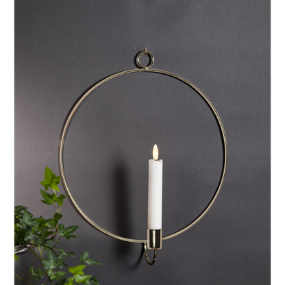 Ljusstake vägg Ring ink. LED ljus Mässing