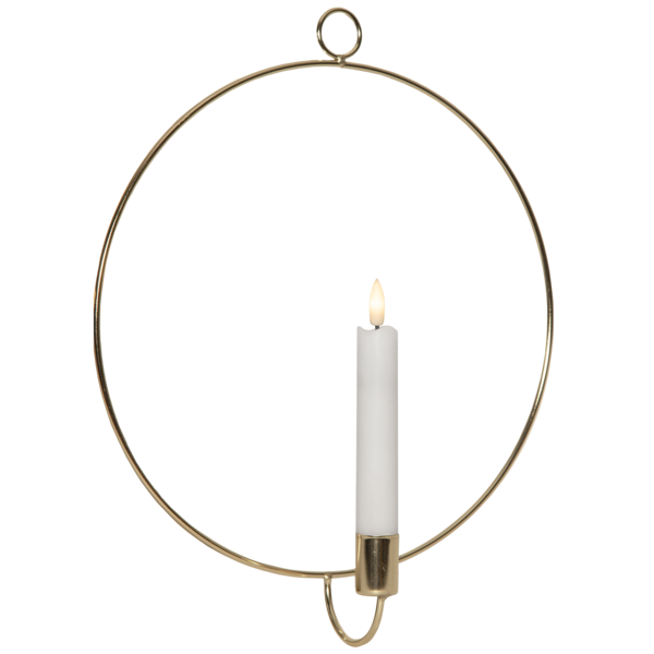 Ljusstake vägg Ring ink. LED ljus Mässing