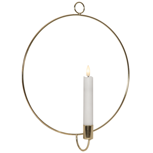 Ljusstake vägg Ring ink. LED ljus Mässing
