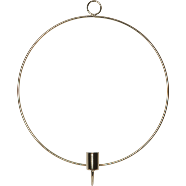 Ljusstake vägg Ring ink. LED ljus Mässing