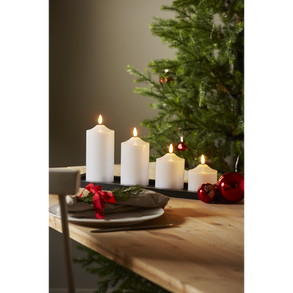 LED Blockljus Flamme Top Vit 12 cm