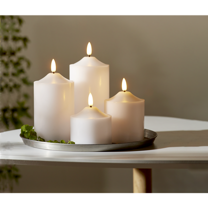 LED Blockljus Flamme Top Vit 9,5 cm