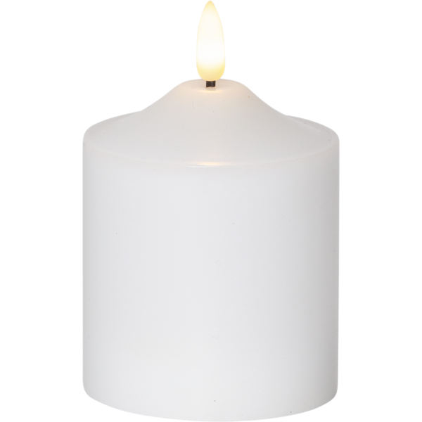 LED Blockljus Flamme Top Vit 12 cm