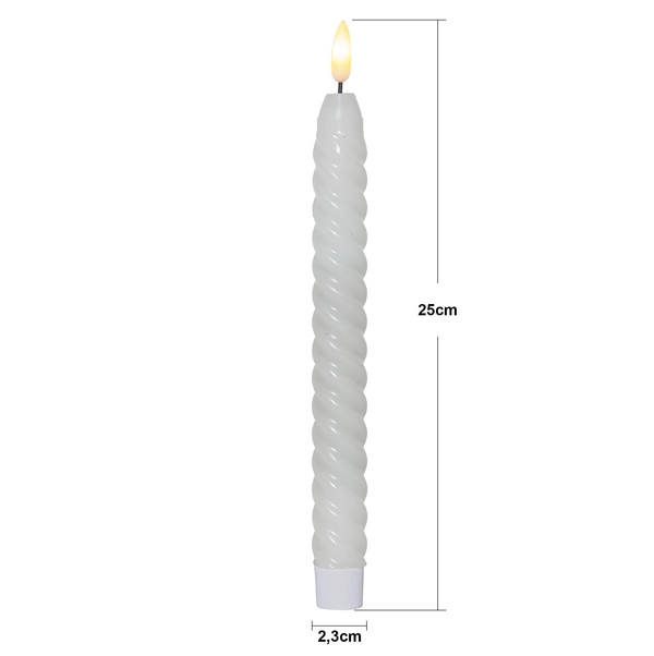 LED Antikljus 2-pack Flamme Swirl 25 cm