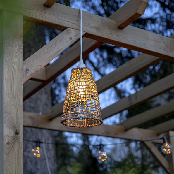 Div. Trädgårdsbelysning Lampskärm + sladdställ för utomhus 23cm