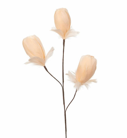 Dekoration Kvist Fjäderknopp Aprikos 3-pack 85 cm