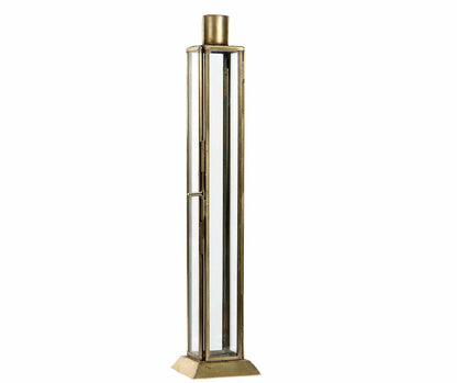 Ljusstake Glasbox 2-pack Antik Mässing 30 cm