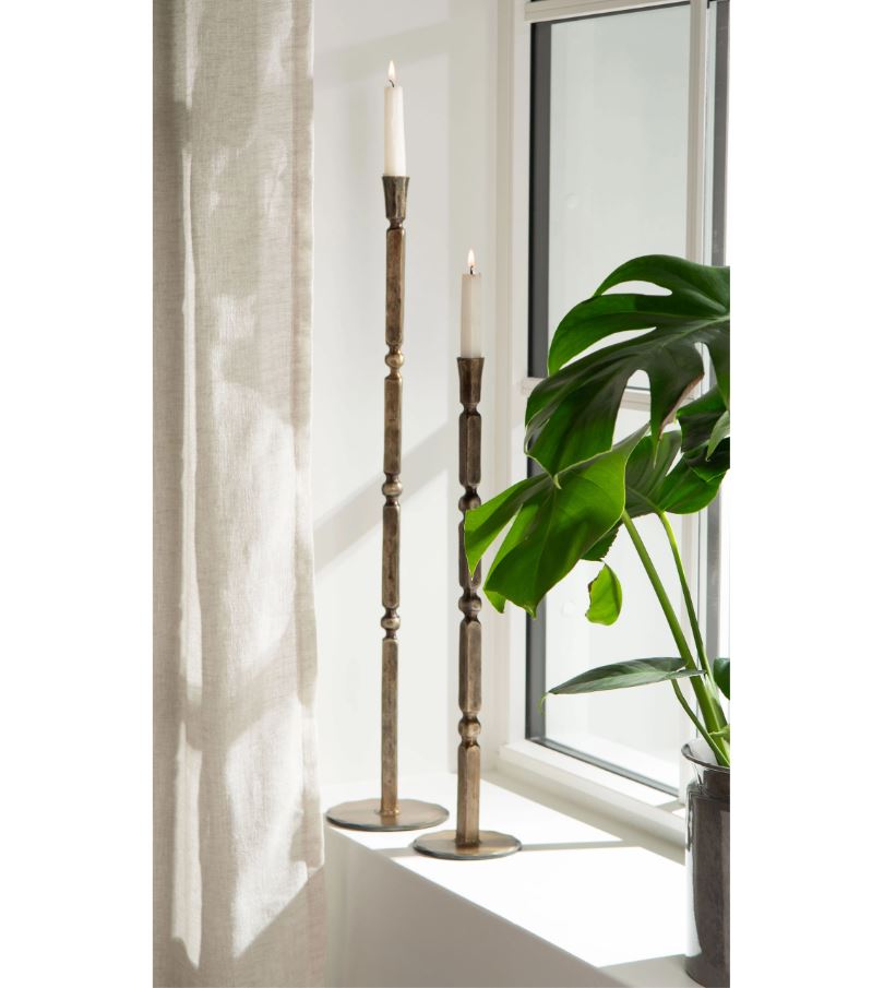 Ljusstake 53 cm Antik Mässing