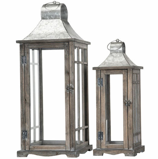 Ljuslykta Trä House Old Wood 2-pack