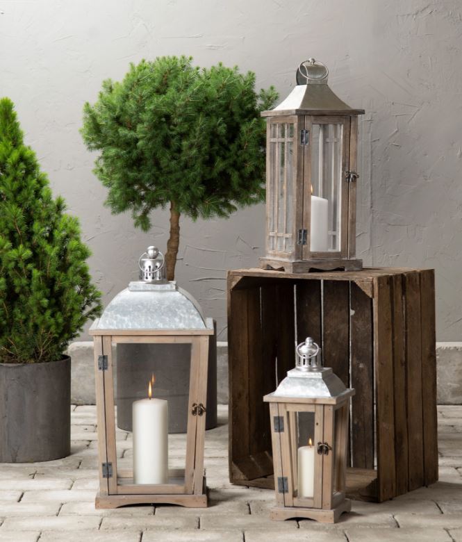 Ljuslykta Trä House Old Wood 2-pack