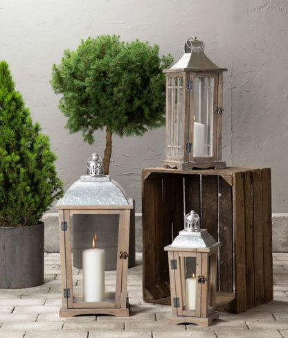 Ljuslykta Trä House Old Wood 2-pack