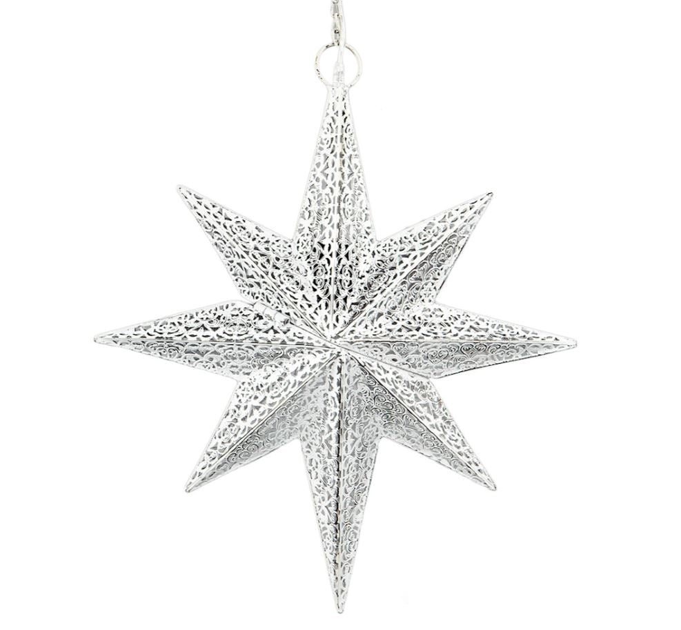Adventsstjärna metall Antikvit 50 cm