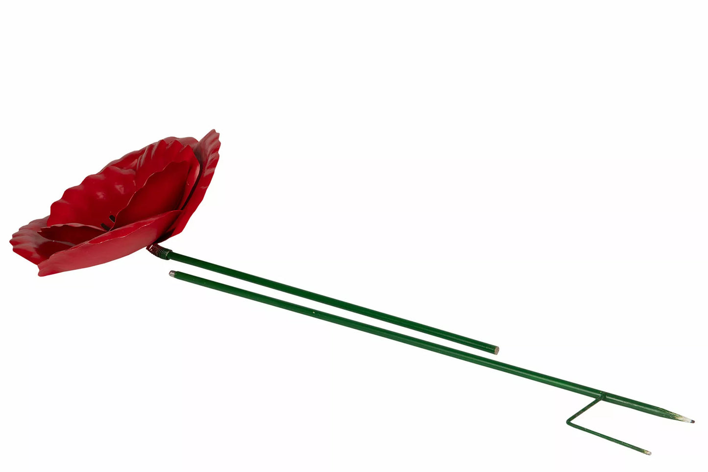 Utomhus Dekoration DIV. Trädgårdsstick 2-pack Vallmo Metall Röd 132 cm