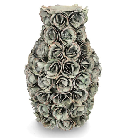 Dekorativ Vas Ofelia Blommig Grön Ø20x30cm Metall