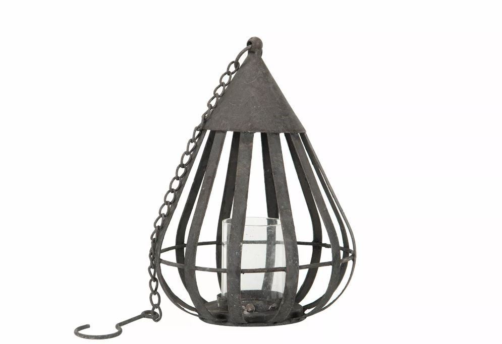 Ljuslykta Droppe Kedja Metall 19x19x26cm HH