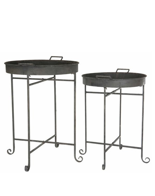 Utomhus Blomställning DIV. Bord 2-pack Fällbart Metall