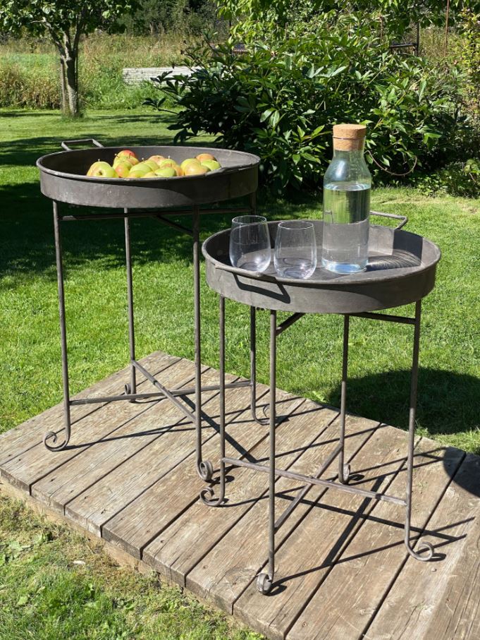 Utomhus Blomställning DIV. Bord 2-pack Fällbart Metall