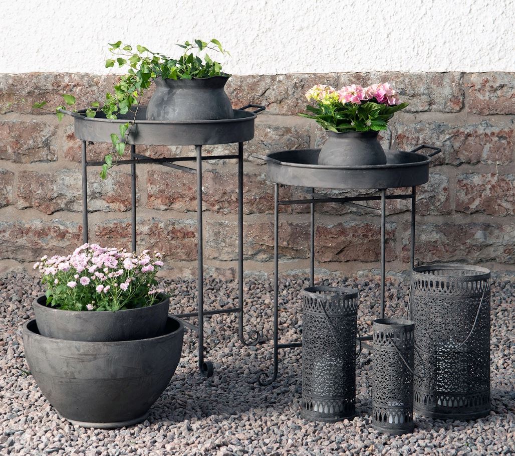 Utomhus Blomställning DIV. Bord 2-pack Fällbart Metall