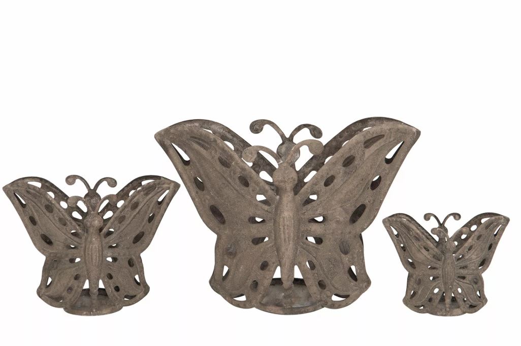 Ljuslykta Fjäril 3-pack Metall HH