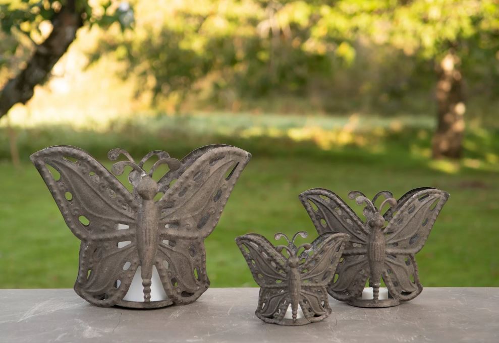 Ljuslykta Fjäril 3-pack Metall HH