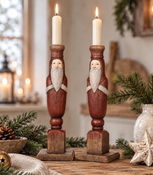 Julljusstake 2-pack Tomte Röd 30 cm REA