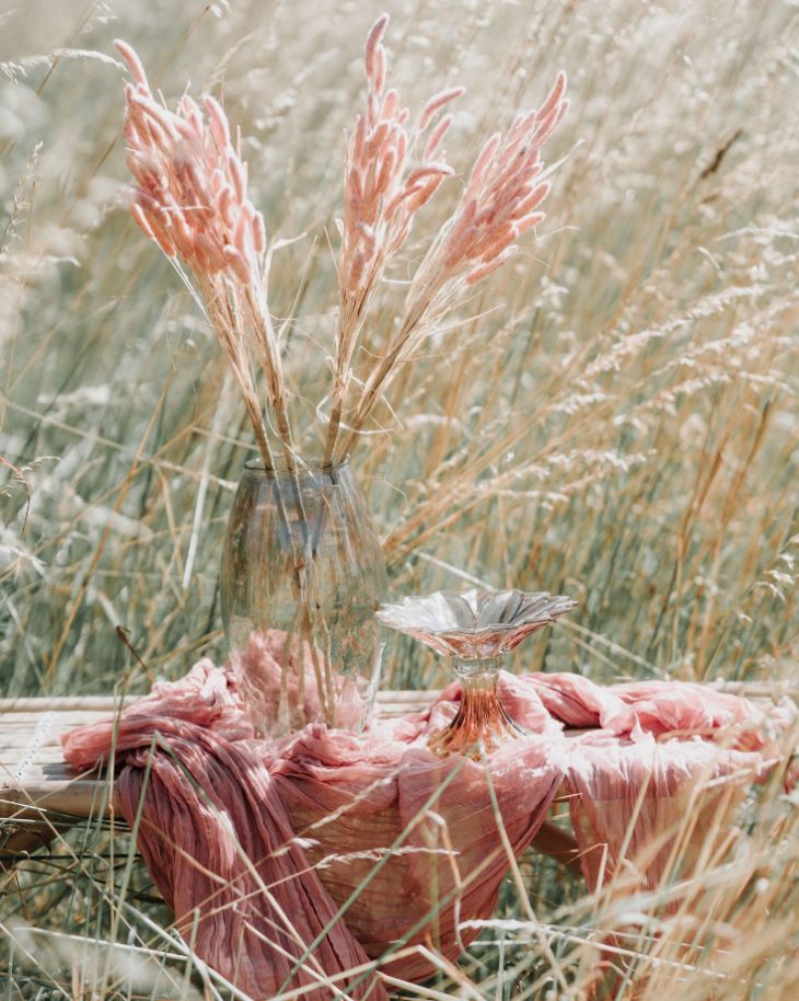 Konstgjord växt 6-pack Kaninsvansgräs Rosa 75 cm