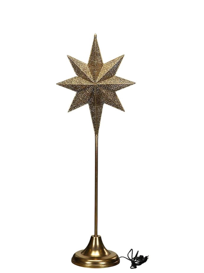 Belysning Jul Golvlampa Stjärna 140 cm Guld