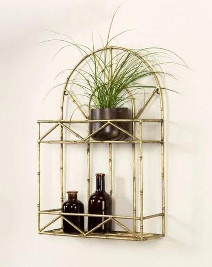 Vägghylla DIV. Metall Bambu Mässing 38x13x57,5cm