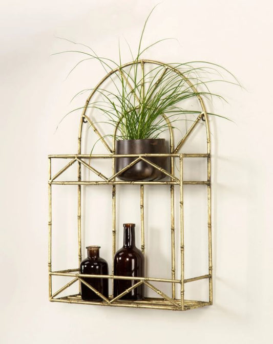 Vägghylla DIV. Metall Bambu Mässing 38x13x57,5cm