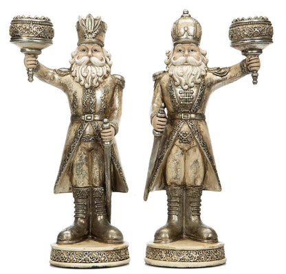 Juldekoration Nötknäppare ljusstake Mix Champagne 35cm 2-pack