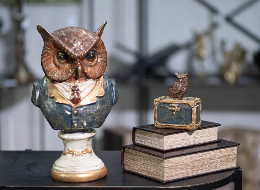 Dekoration Skrin Med Uggla Poly 12x7x15cm