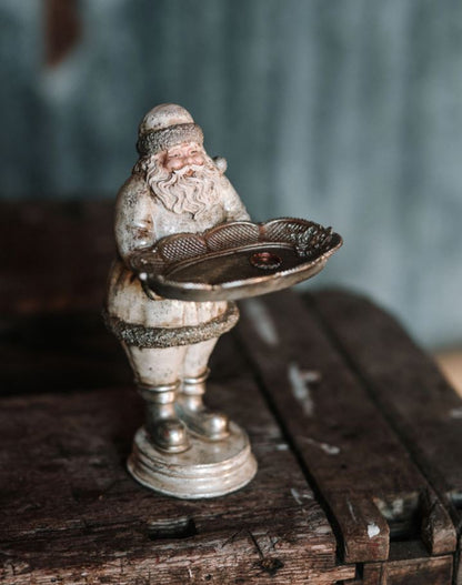 Juldekoration Inomhus Tomte Med Fat 14x16x25cm