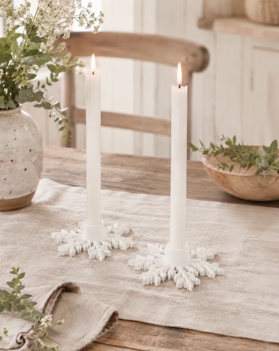 Julljusstake Snöflinga 2-pack Ø15x4 cm