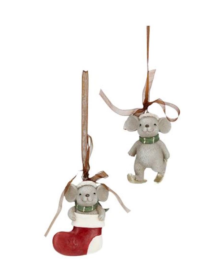 Juldekoration Inomhus Mus Hänge 2-pack Mix 5x5x7cm