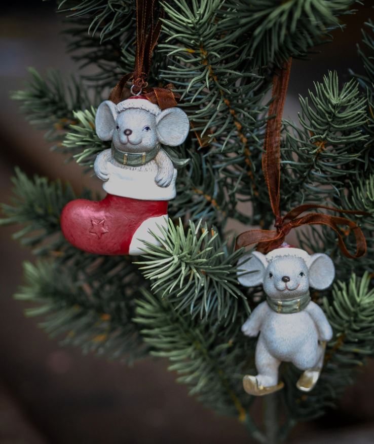 Juldekoration Inomhus Mus Hänge 2-pack Mix 5x5x7cm