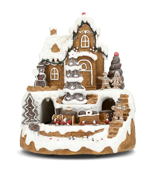 Belysning Jul LED Lykta Pepparkaksby 19x23cm