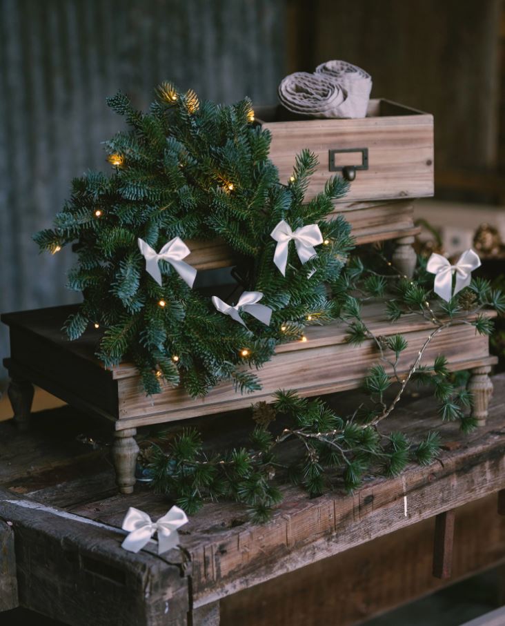 Jul div. Krans Gran LED-ljus 40 cm