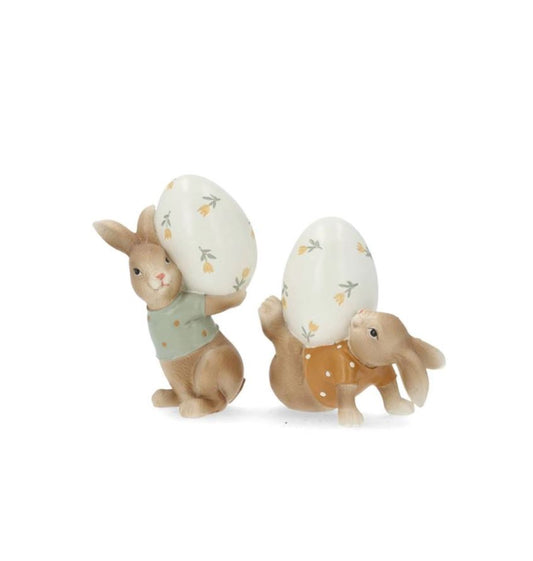 Påskdekoration Kaniner med Ägg Mix 12 cm
